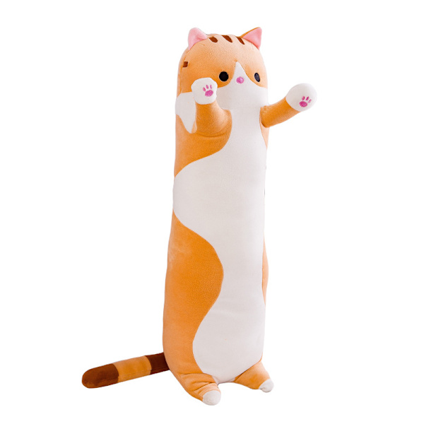 Lång kattdocka kudde för flickor att sova med benen vikta för att sova med sovande docka plyschleksak
