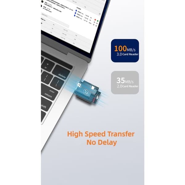 USB Typ C OTG-adapter Höghastighetskortläsare - Stöder TF/Micro SD-kort - Plug and Play