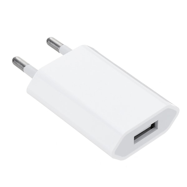 Apple Android mobiltelefon laddningshuvud 5v1a enkelport platt usb-laddare - vit, 2 st