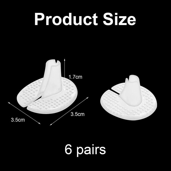 Par af tåbeskyttende flip flops, tåseparatorpuder, tåspreder puder til flip flops, tåbeskyttelse silikone, beskyttelse mod smerte og blærer