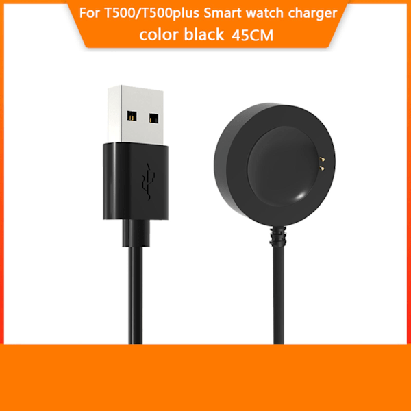 Smartwatch USB Base Oplader Dock Stativ Til T500plus Opladningskabel Strømadapter
