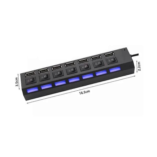 USB Hub 2.0 USB Splitter Multi Hub Adapter USB Flere Porte Strømadapter med Switch Tilbehør
