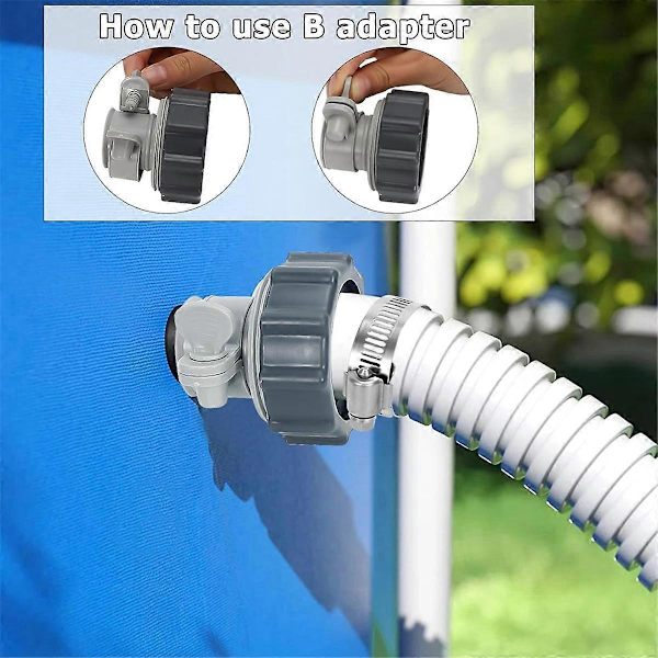 Poolslangadapterkit, 2 typer poolpumpslanganslutning