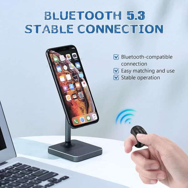 Multifunctional Remote Control, Wireless Bluetooth Ring, Video and Camera Remote Shutter, for Smartphone and Tablet (White)