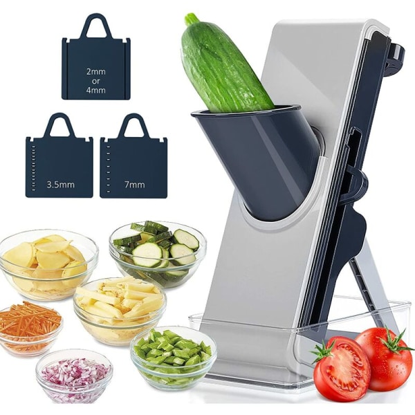 Manuel køkken grøntsagsskæremaskine Fingerbeskyttelsesskæremaskine (farve: blå)