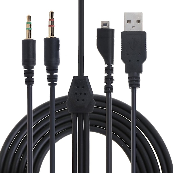 Udskiftning Usb 3,5mm Mikrofon Audio Kabel Hovedtelefoner Kabel Pvc Blød Holdbar Ledning Til Steelseries Arctis 3 5 7 Pro Hovedtelefoner