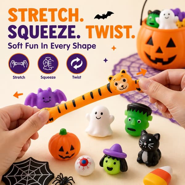 30 st Halloween Mochi Squishy Leksaker – Tecknade Pumpahuvuden