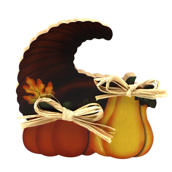 Ett stycke Thanksgiving kalkon träskylt, pumpa stående hemdekorationer Bordsdekoration-11*11*1,5 cm