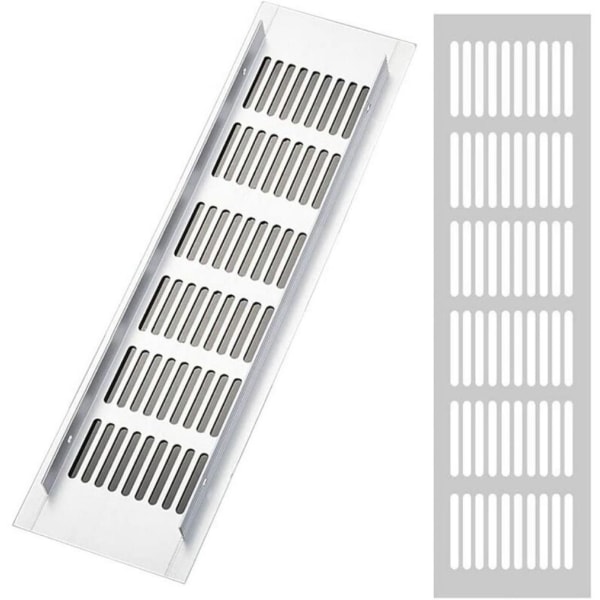 Skoskåp Aluminium Ventilationsgaller - Silver 8*25cm 2st