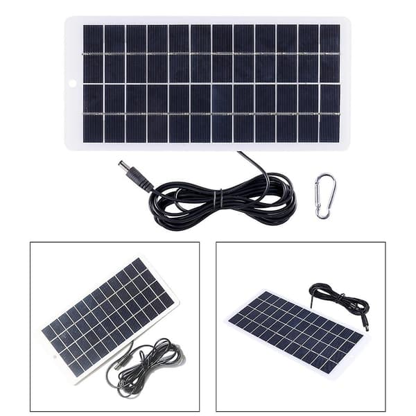 10W USB Solpanel, 12V Højtydende Polysilicium Modul Vandtæt Soloplader med Solcelle til Camping