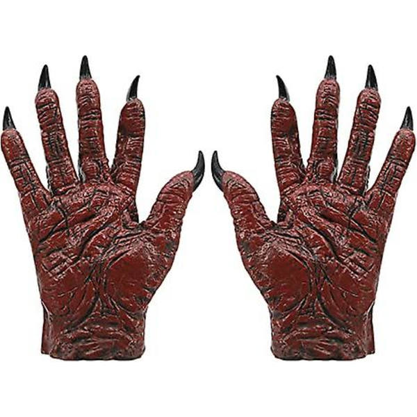 Halloween Lateksi Kauhea Paholainen Demoni Naamio Hanskat Pelottava Cosplay