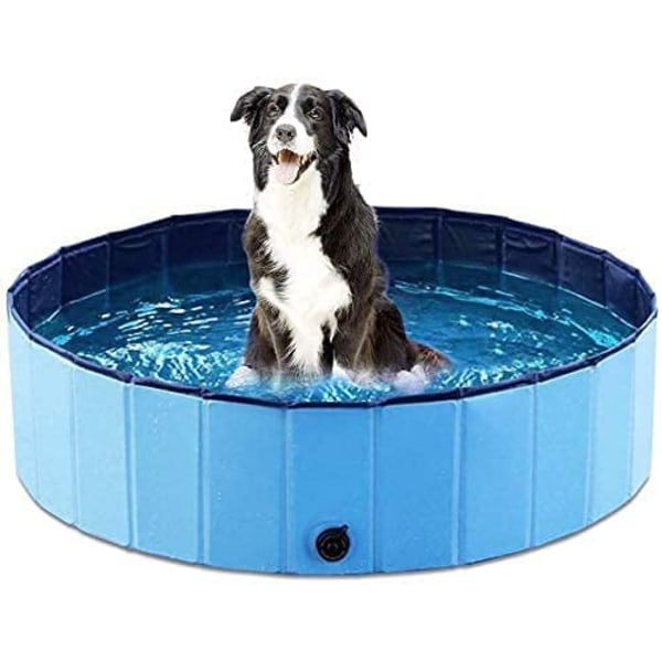Simbassäng--hopfällbar pool för barn och katter och hundar (blå)