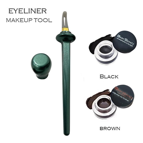 Nyt silikone eyeliner-værktøj og eyeliner sort brunt sæt