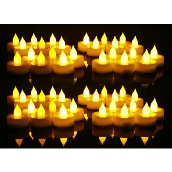 LED elektroniset kynttilät Elektroniset kynttilät - lämmin valkoinen valo, 48 kpl