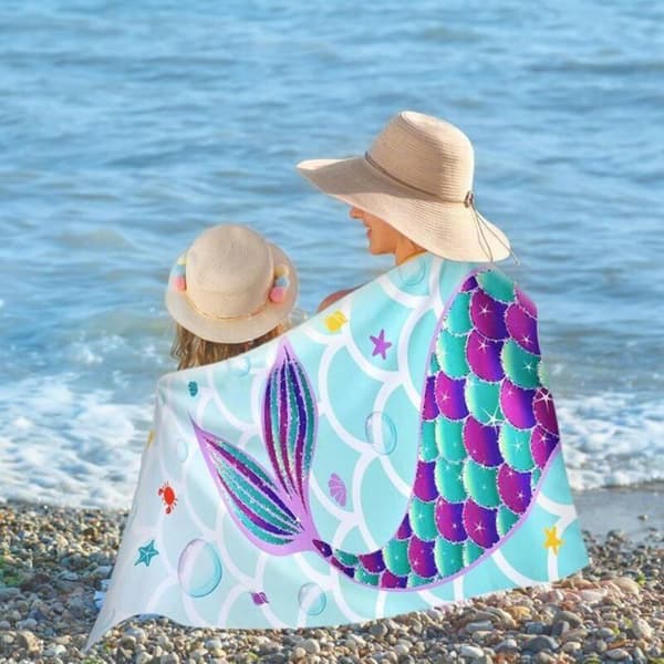 Serviet plage sirene, 70x150cm, mikrofiber, hurtig