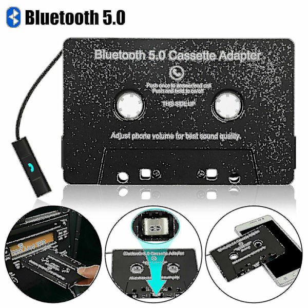 Car Audio Bluetooth Cassette Receiver Tape Player Bluetooth 5.0 Cassette Aux Adapter