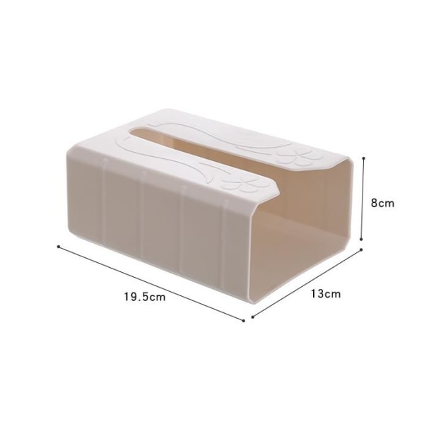Uperforert vevsoppbevaringsboks, ikke-merkende vevholder for veggmontering - Hvit, 19,5 x 13 x 8 cm, 2 stk
