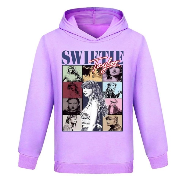 7-14 år Barn Tonåringar Pop Taylor Swiftie Huvtröja Luvtröja Pojkar Flickor Sweatshirt Toppar Presenter Purple 7-8 Years