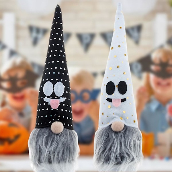 15 tuuman Halloween-tonttu LED-valolla, käsintehty pehmoinen ruotsalainen tonttu Tomte Nordic