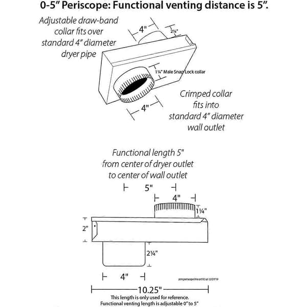 Torkskåpsventil Periskop Torkskåpsventiladapter Förhindra Slangvikning