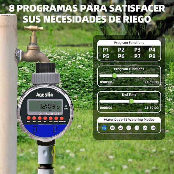 Slangekran Timer Hagevanningssystem Kontroller Vanntett Vanningscomputer