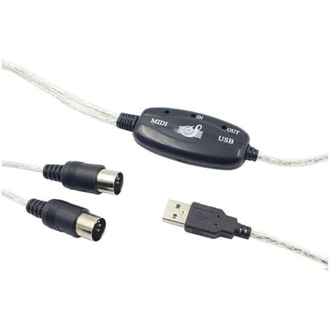 USB MIDI-interfaceadapterkabel Ind/Ud Tastatur/PC Audioforlænger
