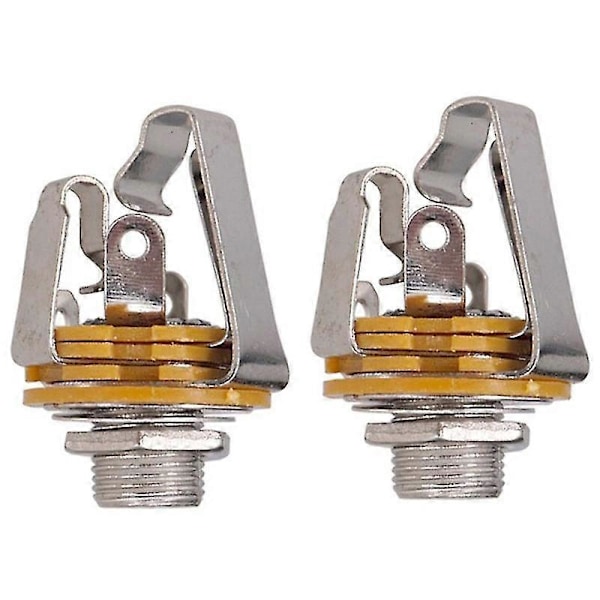 2st 1/4 tum 6,35 mm Stereo Ingång Kontakt Uttag För Elgitarr, Gitarr Pickup Utgång, Gitarr P
