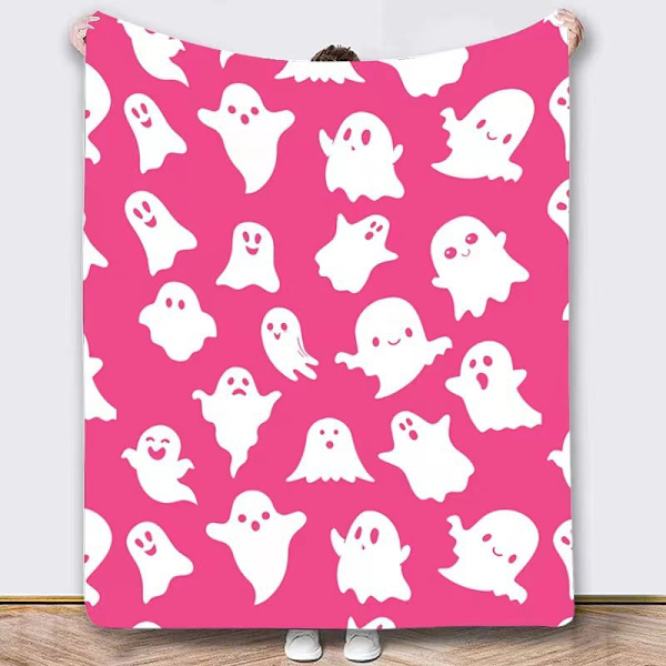 Halloween tæppe - Plys Halloween tæppe - Hyggeligt flanelgråt Halloween dekoration til fest sofa seng stue 50\"x60\" Stil 43