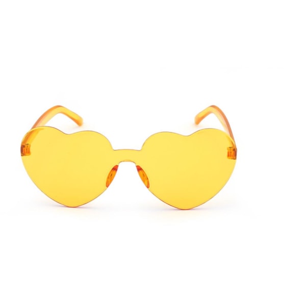 Goggles - Hjerteformede solbriller Festsolbriller Candy Color Love Hjerteformede solbriller -oransje
