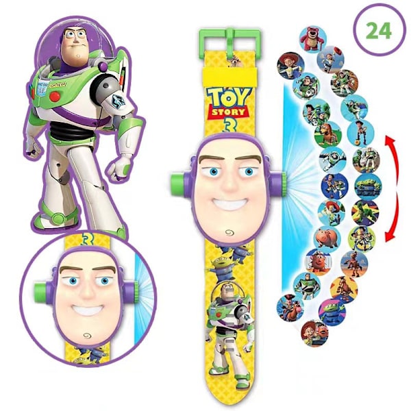 TOY Toy Story Klockprojektionsur med projektorfunktion Cartoon Flip Toy Watch - 24 Slide Game