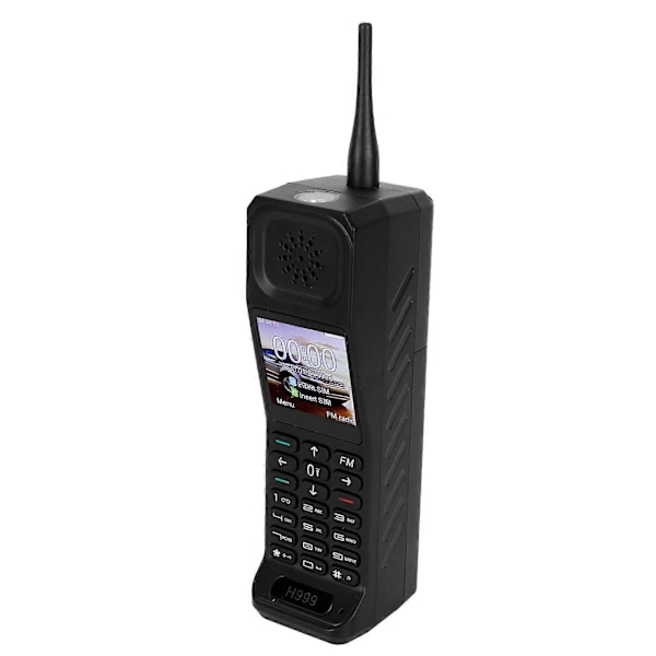 1.54in Skärm Mobiltelefon 32MB+32MB Dubbla Kort Retro Stil Bar Telefon för Äldre (Svart)