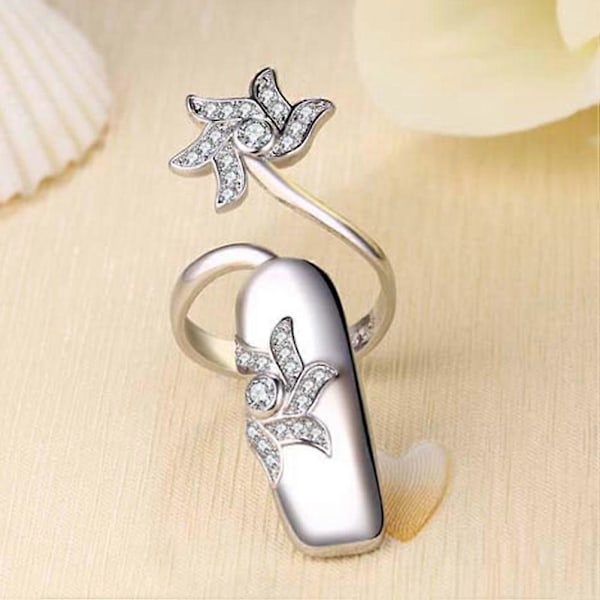 Crystal Ab Rhinestones Negle Ring Dekoration Piger Negle Ring Hætter Kvinder Negle Smykker Piger Negle Ring Kunst