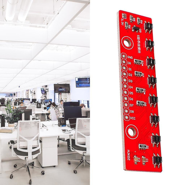 8-kanals IR-infrarød sporingsensor modul barriere linjesporingssensor modul