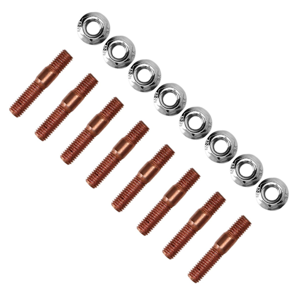 M8 1,25 gevind Turbo Studs Kit - 8mm Højtryksbestandig udstødningsmanifold Stud Bolt Nut Hardware (8 stk.)