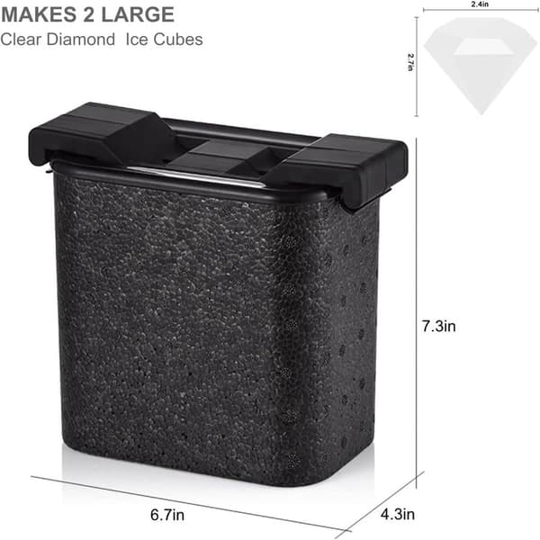 Diamond Ice Cube Mold - Makes 2 Large Clear Diamond Shaped Ice Cubes for Whiskey and Cocktails - Creative Gift