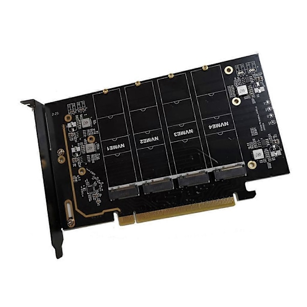 PCIe X16 til M.2 NVME Kort 4 Ports Controller Udvidelseskort PCIe Adapterkort