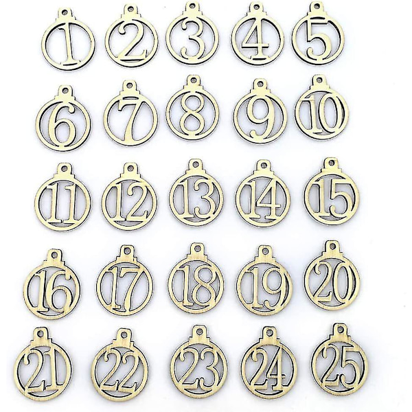 2023 Tretre 1-25 Nummer Nedtelling Kalender Markører Gaver Jul Adventskalender Merker 25stk