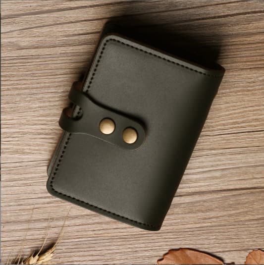 RFID Blocking Card Wallet, Secure Leather Card Holder with Multiple Card Slots Black