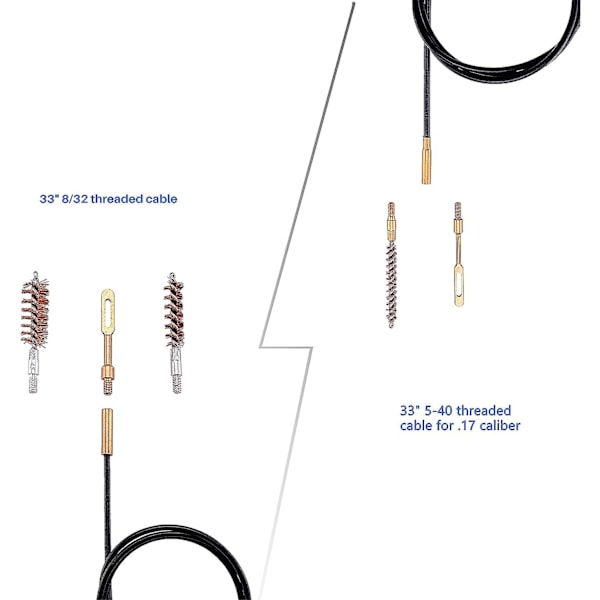 19-delt våpenrengjøringssett, rifle-rengjøringssett .17 .22/ .223/5.56MM .243 .280 .30 .357/9MM .40 .45 12GA, våpenrengjøringssett med børste og glidelåsveske
