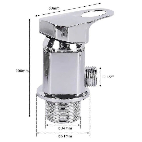 Dusjmiksertapp for Caravan, Bobil og Campervan i Krom med 1/2" Utløp og 1500mm Push Fit-rør