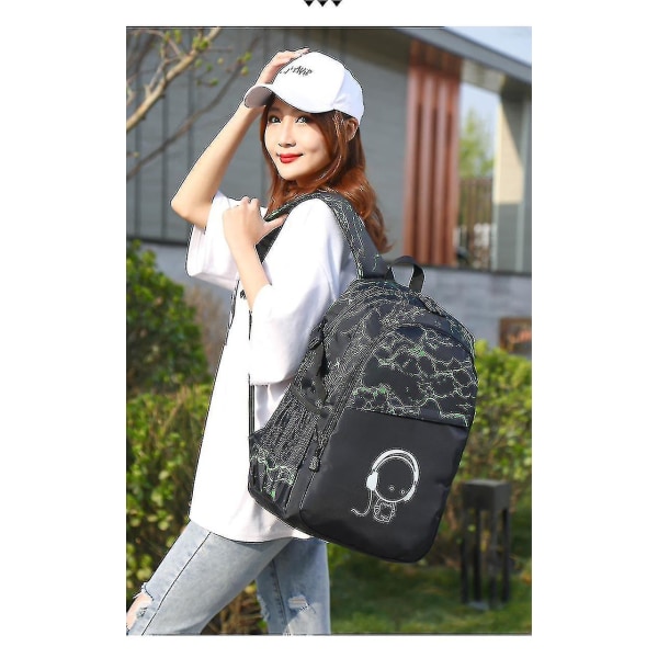 Ny stil rygsæk mandlig skoletaske Tredelt slidstærk computertaske Lysende skoletaske Setgreen-3