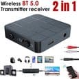 Bluetooth 5.0 sender/mottaker - bærbar trådløs lyd-/videoadapter 20M 3.5mm RCA