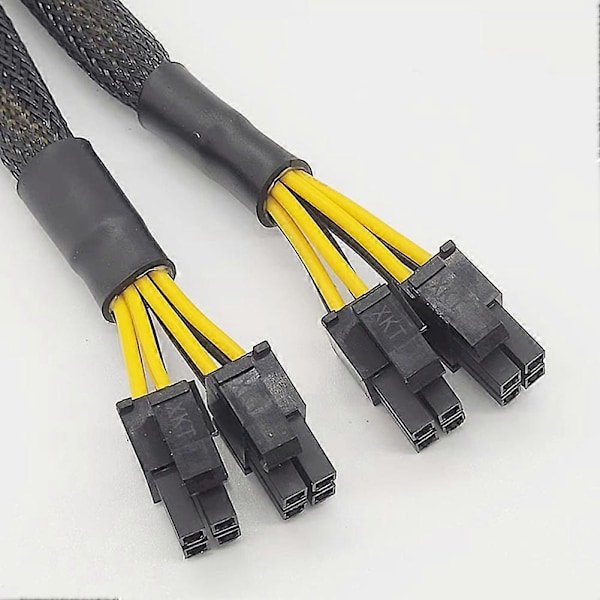 CPU 8-pin hona till dubbel PCIe 2X 8-pin (4&4) hane strömadapter splitterkabel för moderkortström