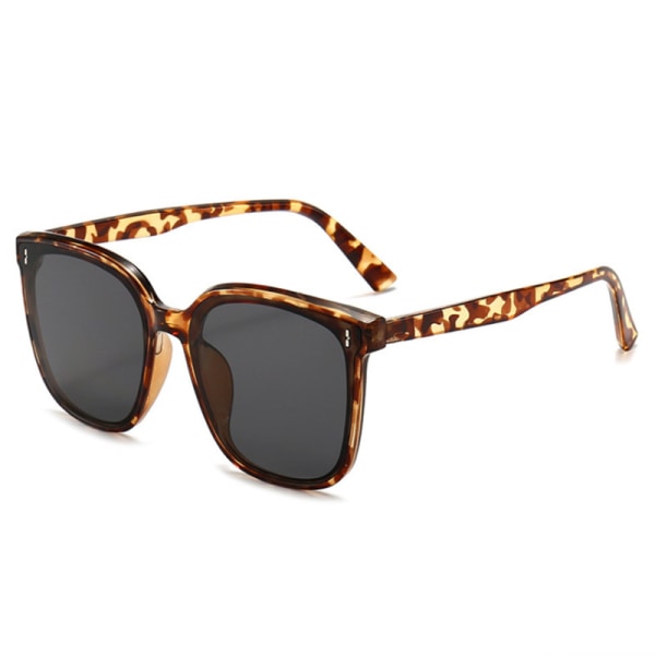 Vintage fyrkantig UV400 skydd för män, lätt polariserade solglasögon (leopardbåge)