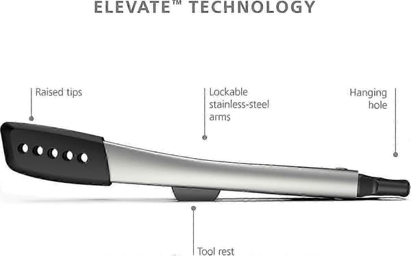 Elevate Fusion Integrert 2-delt Silikontangsett, Rustfritt Stål