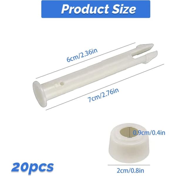 10 x Plastik Pool Forseglingsstifter & Gummipakninger - Erstatningsforbindelse til Ramme & Intex Pool (2.75\")
