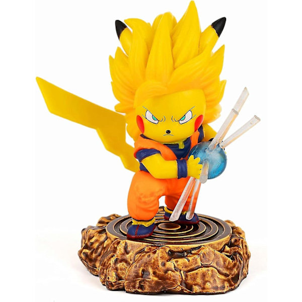 Actionfigur Pikachu Goku Figur GK Super Saiyan 3 ssj3 Samling Fødselsdagsgaver PVC 4 Tommer