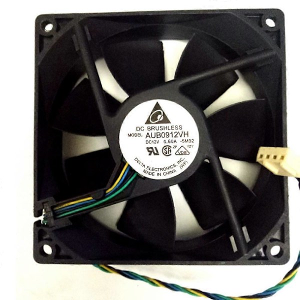9025 DC 12V 0.6A AUB0912VH Computer CPU Køleventilator 90X90X25mm 4 Wire Connector PWM Temperaturstyring