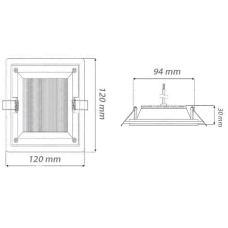 LED-panel Slim Infälld Glasram 9 W CCT Tre Ljusfärger P-94e-q3c