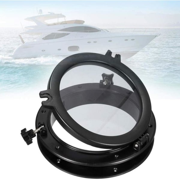 Vanntett koøye for yacht, båt, campingvogn - diameter 215mm, svart, 1 stk.